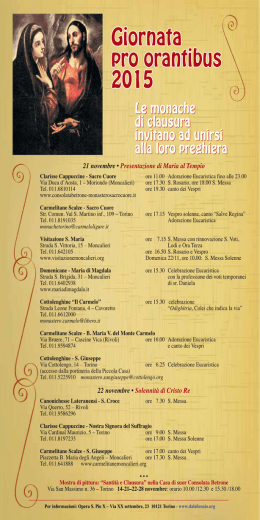 Locandina Giornata Pro Orantibus 2015 (pdf