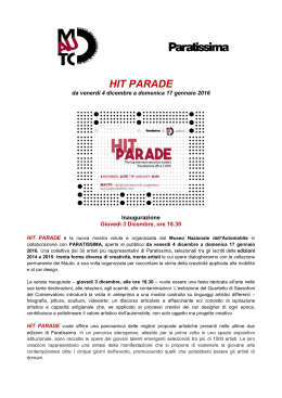 Hit Parade: mostra organizzata dal Museo Nazionale dell
