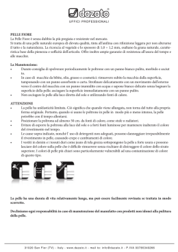 Scarica il documento sulla manutenzione di pelle, tessuti e