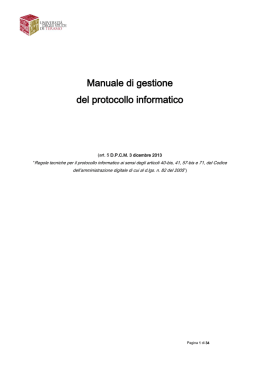 Manuale di gestione del Protocololo Informatico