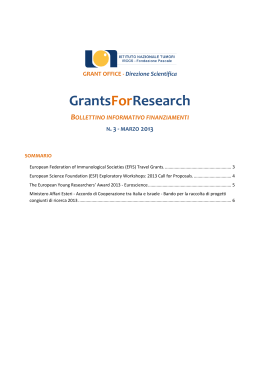 GrantsForResearch - Istituto Nazionale Tumori