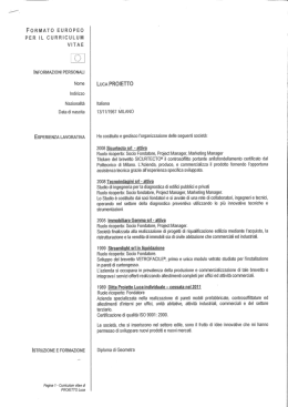 Curriculum vitae - Comune di Cusano Milanino