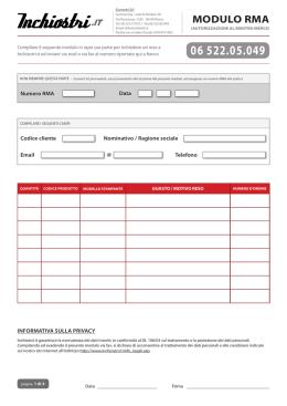 MODULO RMA - Inchiostri.it