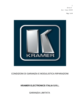 CONDIZIONI DI GARANZIA - Kramer Electronics Italia S.r.l.