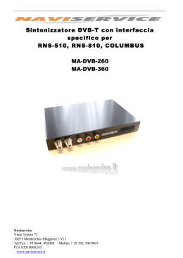 Sintonizzatore DVB-T con interfaccia specifico per RNS