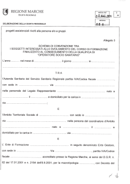 DELIBERAZIONE DELLA GIUNTA REGIONALE g 5 5 progetti