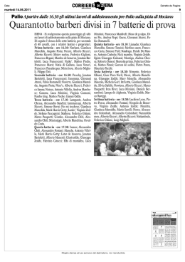 RASSEGNA STAMPA - Collegio dei Capitani e delle Contrade