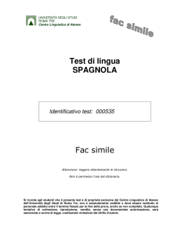 Test di lingua SPAGNOLA Fac simile - CLA