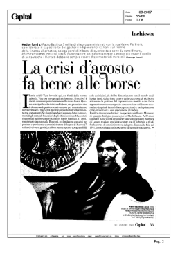 La crisi d`agosto fa bene alle borse