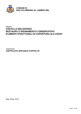 Capitolato Speciale d`Appalto - Comune di San Colombano al Lambro