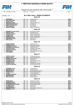 1&deg; MEETING NAZIONALE ROMA NUOTO