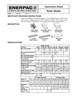 Instruction Sheet Roller Skates