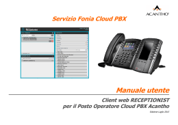 Client web RECEPTIONIST per il Posto Operatore Cloud PBX Acantho