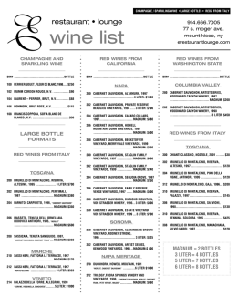 wine list
