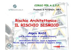 Rischio Architettonico: IL RISCHIO SISMICO