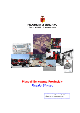 Piano di Emergenza Provinciale Rischio Sismico