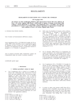 Regolamento di esecuzione (UE) n. 585/2012 del Consiglio, del 26