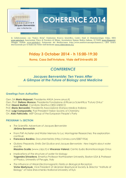 coherence 2014 - Association Jacques Benveniste pour la Recherche