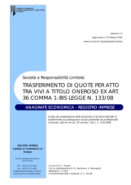 trasferimento di quote per atto tra vivi a titolo oneroso