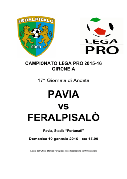 Pavia VS Feralpisalò 10 gennaio 2015