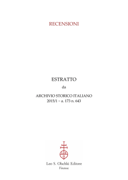 Archivio Storico Italiano - Casa Editrice Leo S. Olschki