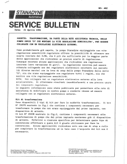 pompe serie "d" montano la vite regolazione sensibilita