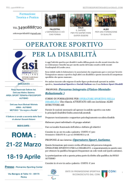 Corso Sport Disabili ROMA NEW