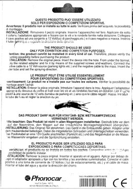 QUESTO PRODOTTO PUO` ESSERE UTILIZZATO SOLO PER