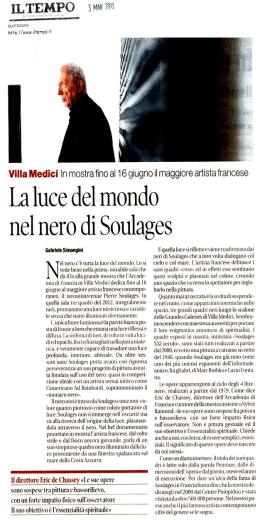 La luce del monde nel nero di Soulages