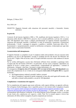 Bologna, 22 Marzo 2012 Prot. RNS L45 OGGETTO: Rapporto