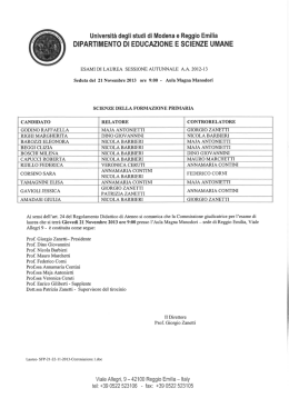 Universit&agrave; degli studi di Modena e Reggio Emilia