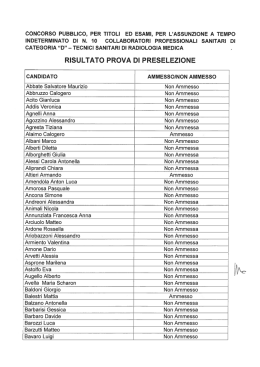 “d” - tecnici sanitari di radiologia medica risultato