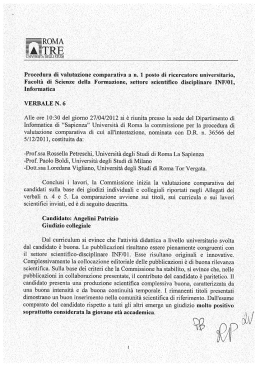 Verbale finale con annessi giudizi della commissione e relazione