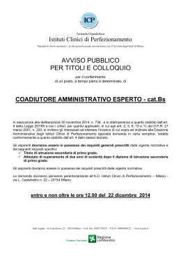 COADIUTORE AMMINISTRATIVO ESPERTO 2014-12-05