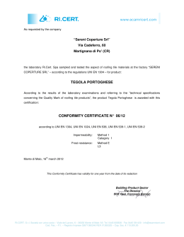 Conformity Certificate - 400 Frost Resistance