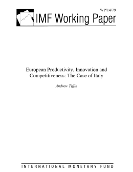 European Productivity, Innovation and Competitiveness: The