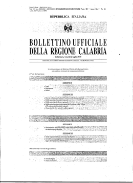 BOLLETTINO UFFICIALE DELLA REGIONE CALABRIA