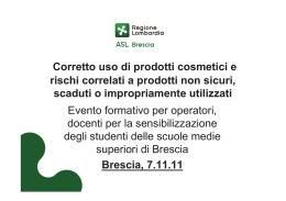 Corretto uso di prodotti cosmetici e rischi correlati a