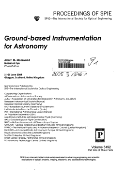 Ground-based Instrumentation for Astronomy