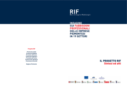 Il Progetto RIF - Universit&agrave; Telematica Pegaso