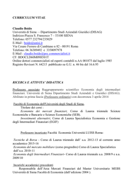 curriculum vitae - Dipartimento di Studi aziendali e giuridici