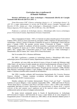 Curriculum - IBAM - Istituto per i Beni Archeologici e Monumentali