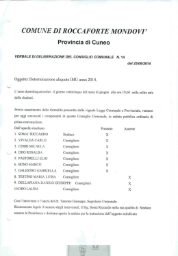 aliquote imu 2014 - Comune di ROCCAFORTE MONDOVI