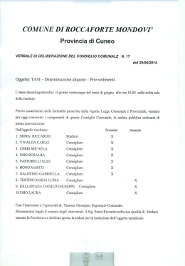 TASI-Provvedimenti - Comune di ROCCAFORTE MONDOVI