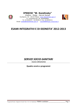 esami integrativi e di idoneita` 2012-2013 servizi socio