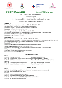 Vedi programma - Associazione Nazionale Donne Operate al Seno