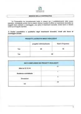 Bilancio Sociale 2014 - Cooperativa Solidarietà
