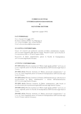 DETTORI Salvatore - Scuola Nazionale dell`Amministrazione