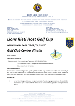 Lions Rieti Host Golf Cup CONDIZIONI DI GARA