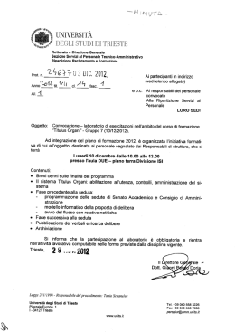 prot. 24677. - Universit&agrave; degli Studi di Trieste